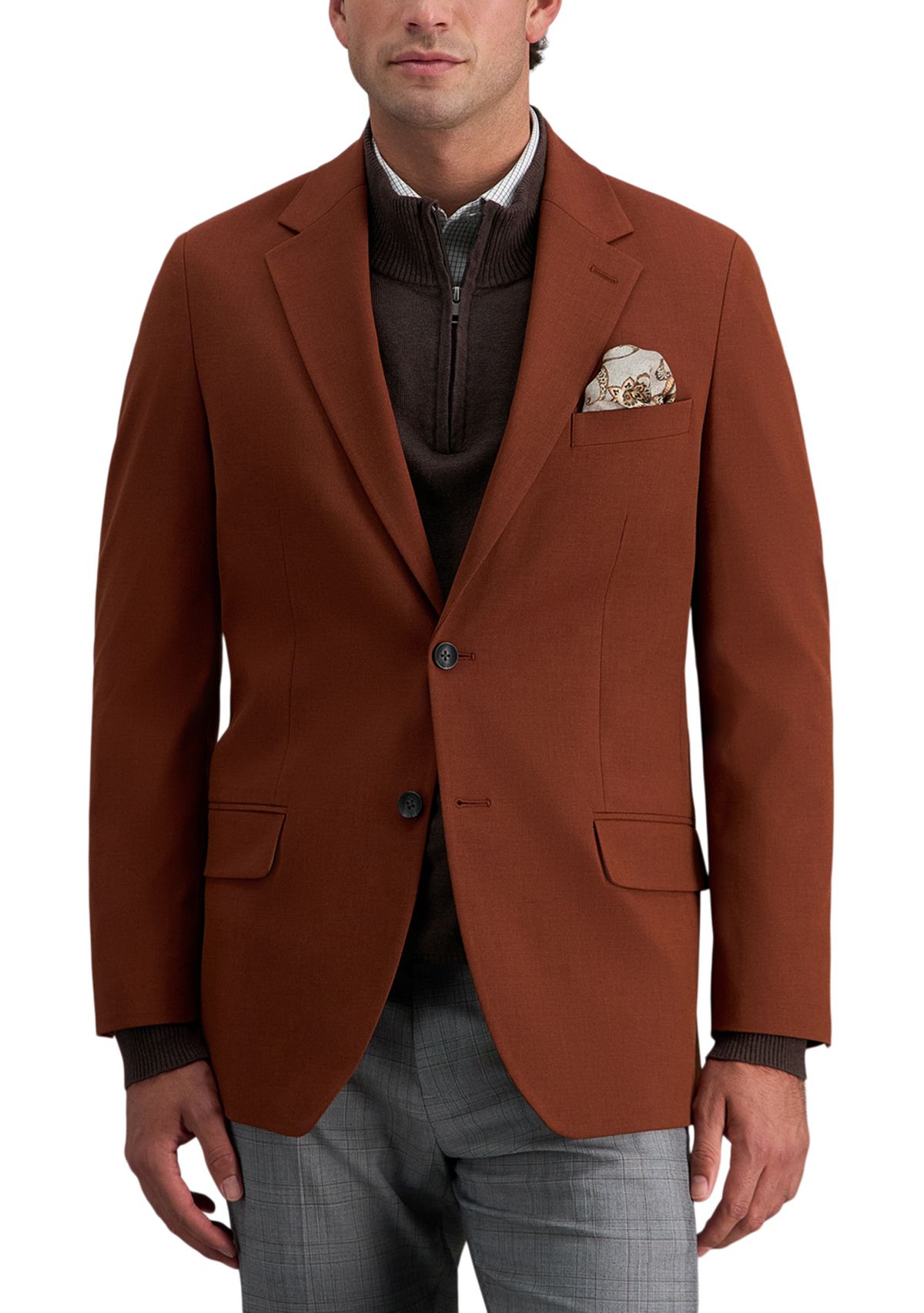 Mens Tailored Fit Heather Twill Sport Coat
