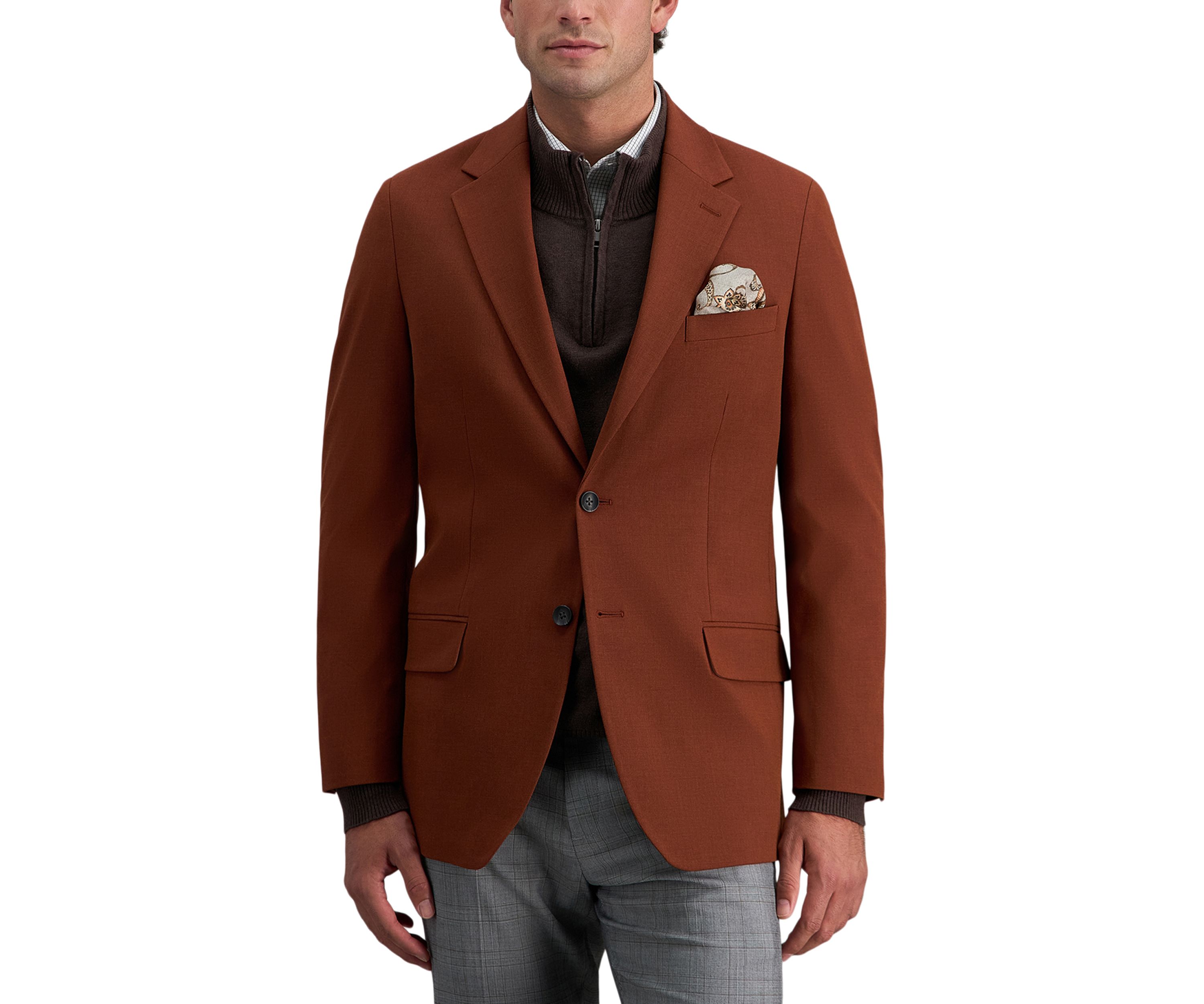 Mens Tailored Fit Heather Twill Sport Coat
