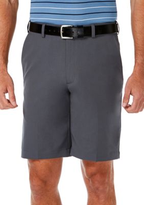 Men's Haggar Cool 18 PRO Stretch Solid Flat Front Shorts, Grey, 42