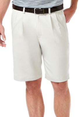 Men's Haggar Cool 18 PRO Stretch Solid Pleat Front Shorts, 44