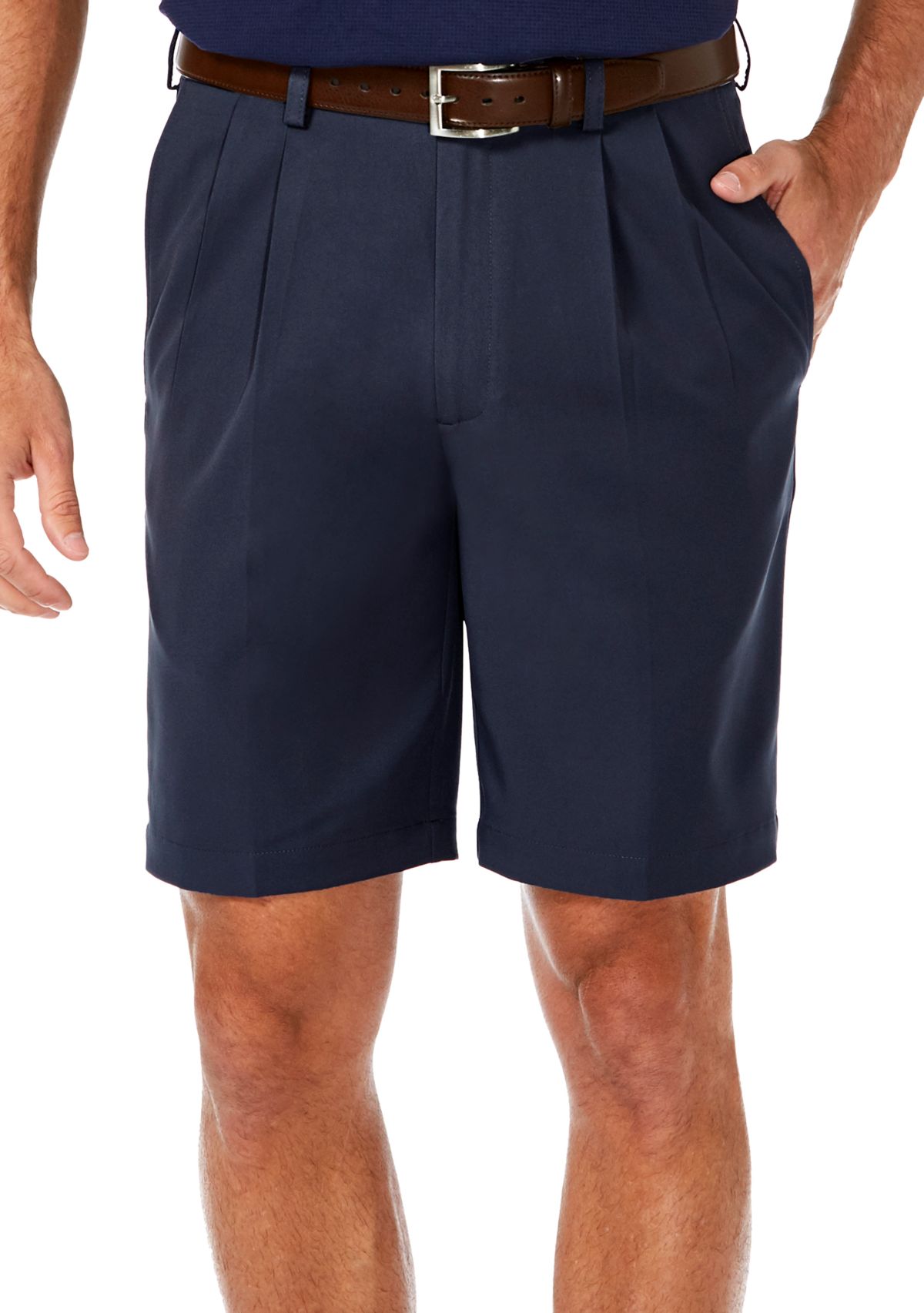 Haggar Cool 18 PRO Stretch Solid Pleat Front Shorts
