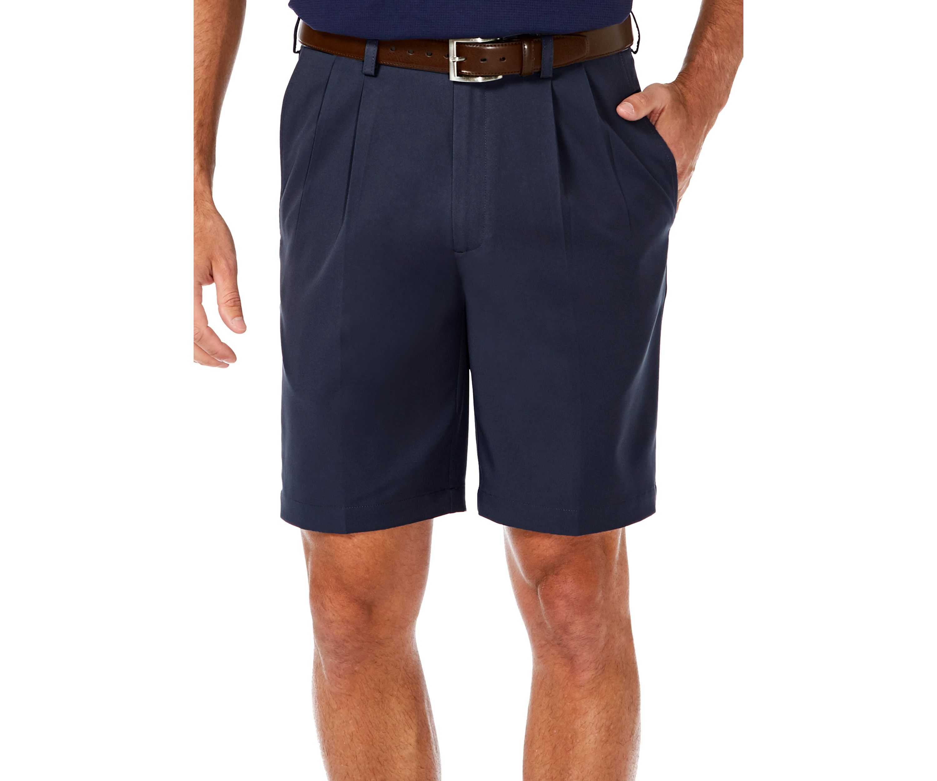 Haggar Cool 18 PRO Stretch Solid Pleat Front Shorts