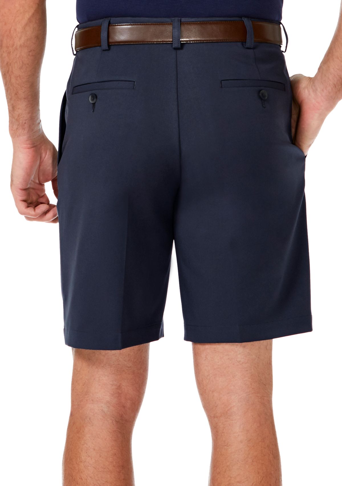Haggar Cool 18 PRO Stretch Solid Pleat Front Shorts