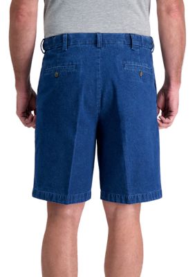 Men's Denim Pleated Shorts