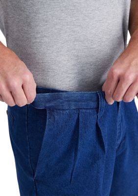 Men's Denim Pleated Shorts