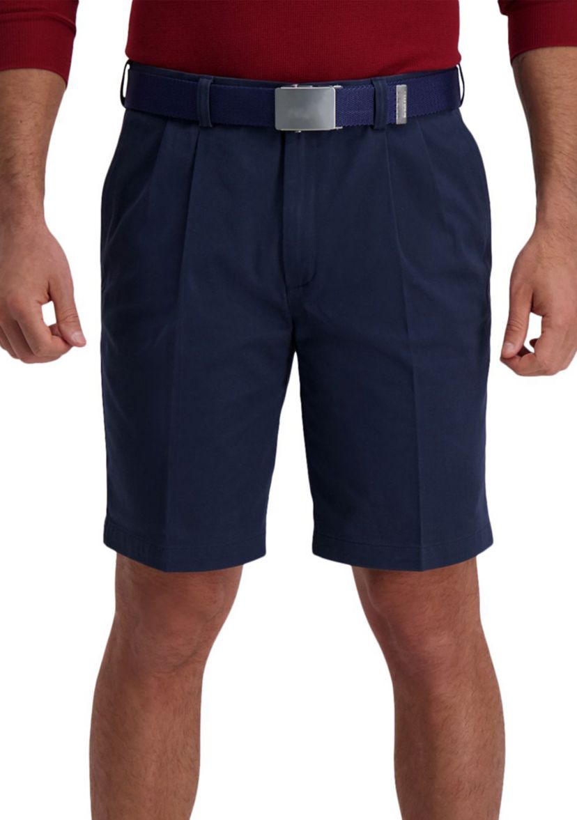 Comfort Straight Fit Pleat Front Chino Short