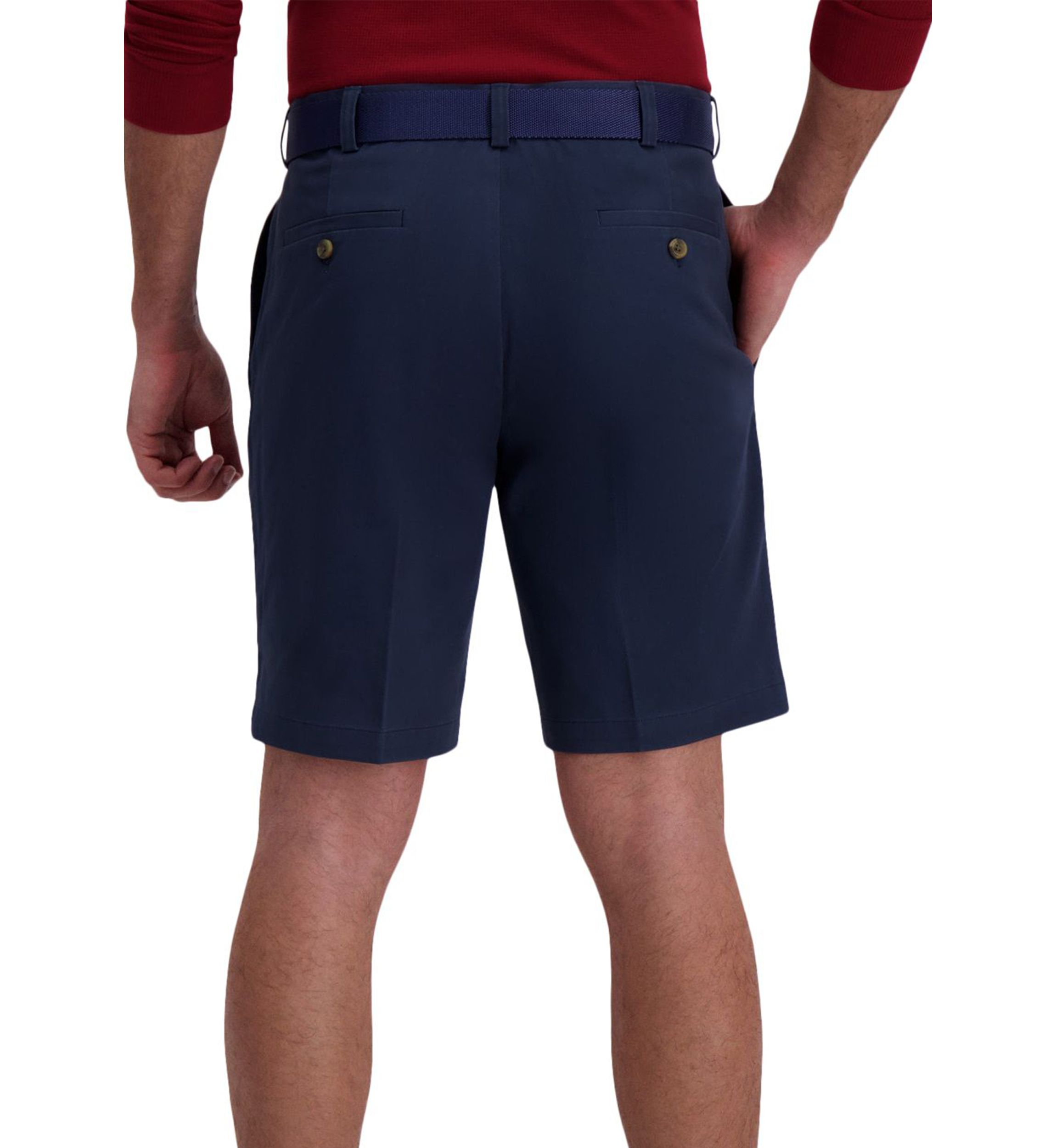 Comfort Straight Fit Pleat Front Chino Short