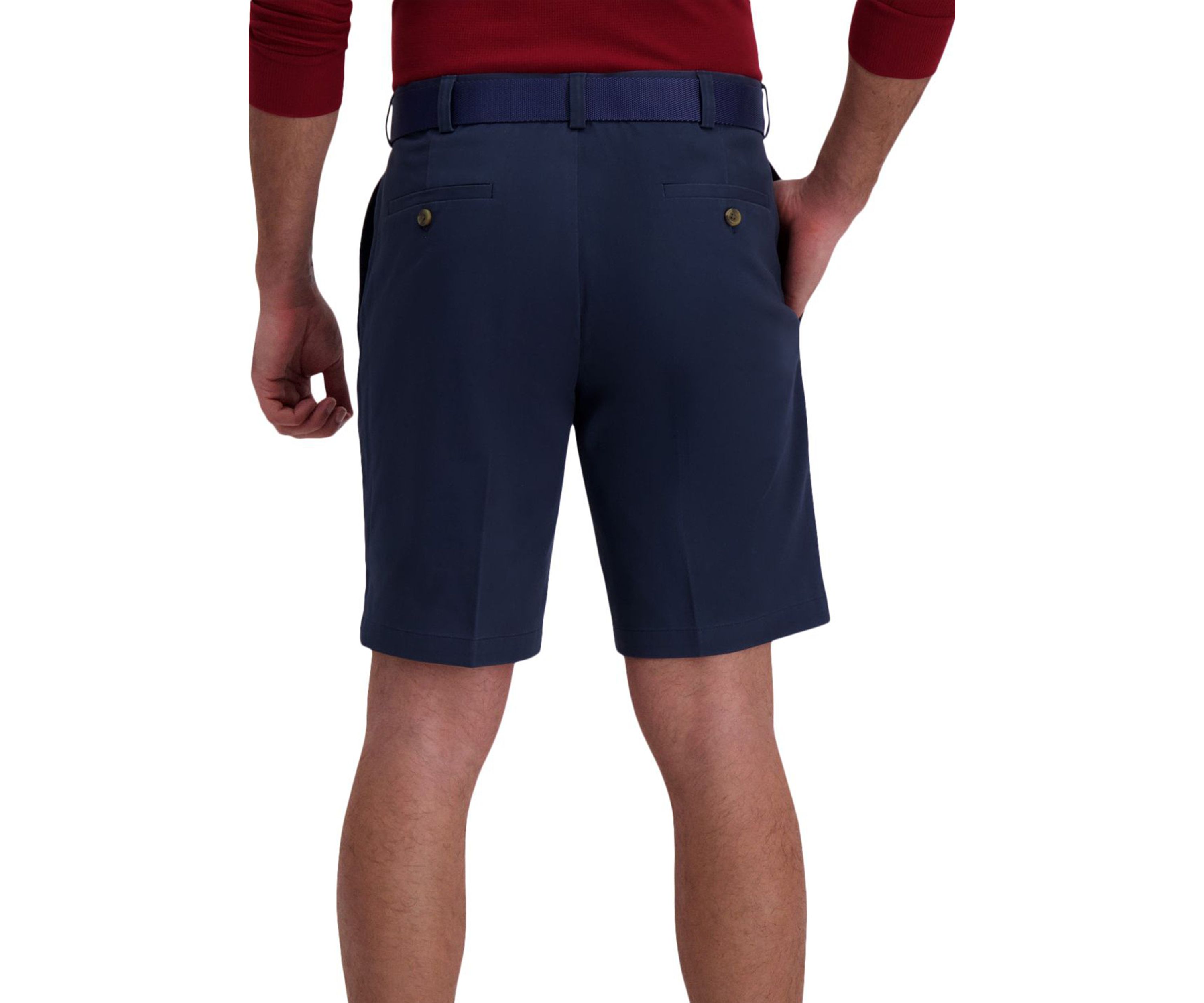Comfort Straight Fit Pleat Front Chino Short