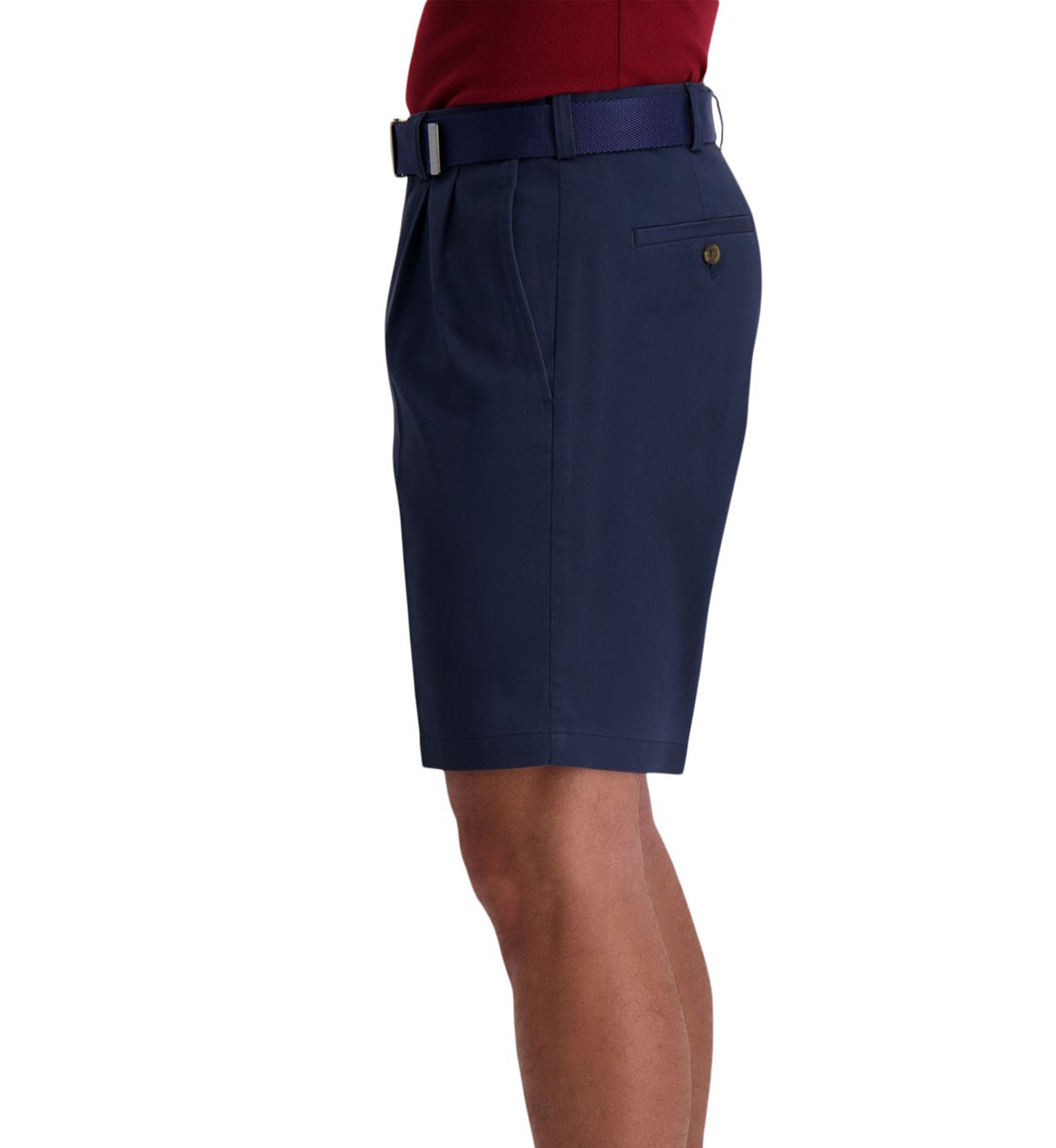 Comfort Straight Fit Pleat Front Chino Short