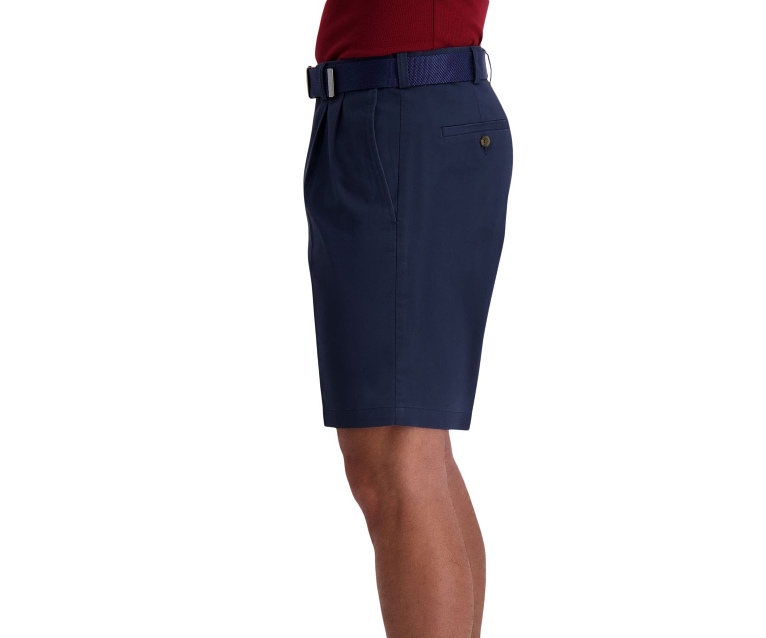 Comfort Straight Fit Pleat Front Chino Short