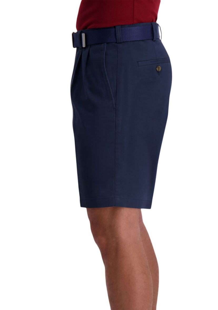 Comfort Straight Fit Pleat Front Chino Short