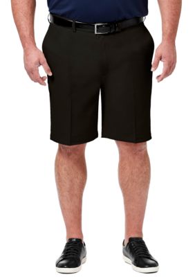 Haggar Men's Big & Tall Classic Fit Flat Front Shorts, Black, 54