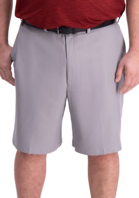 Haggar Men's Big & Tall Cool 18 Pro Oxford Flat Front Shorts, Grey, 44