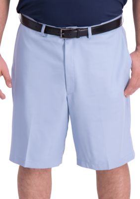 Haggar Men's Big & Tall Cool 18 Pro Oxford Flat Front Shorts, Blue, 46