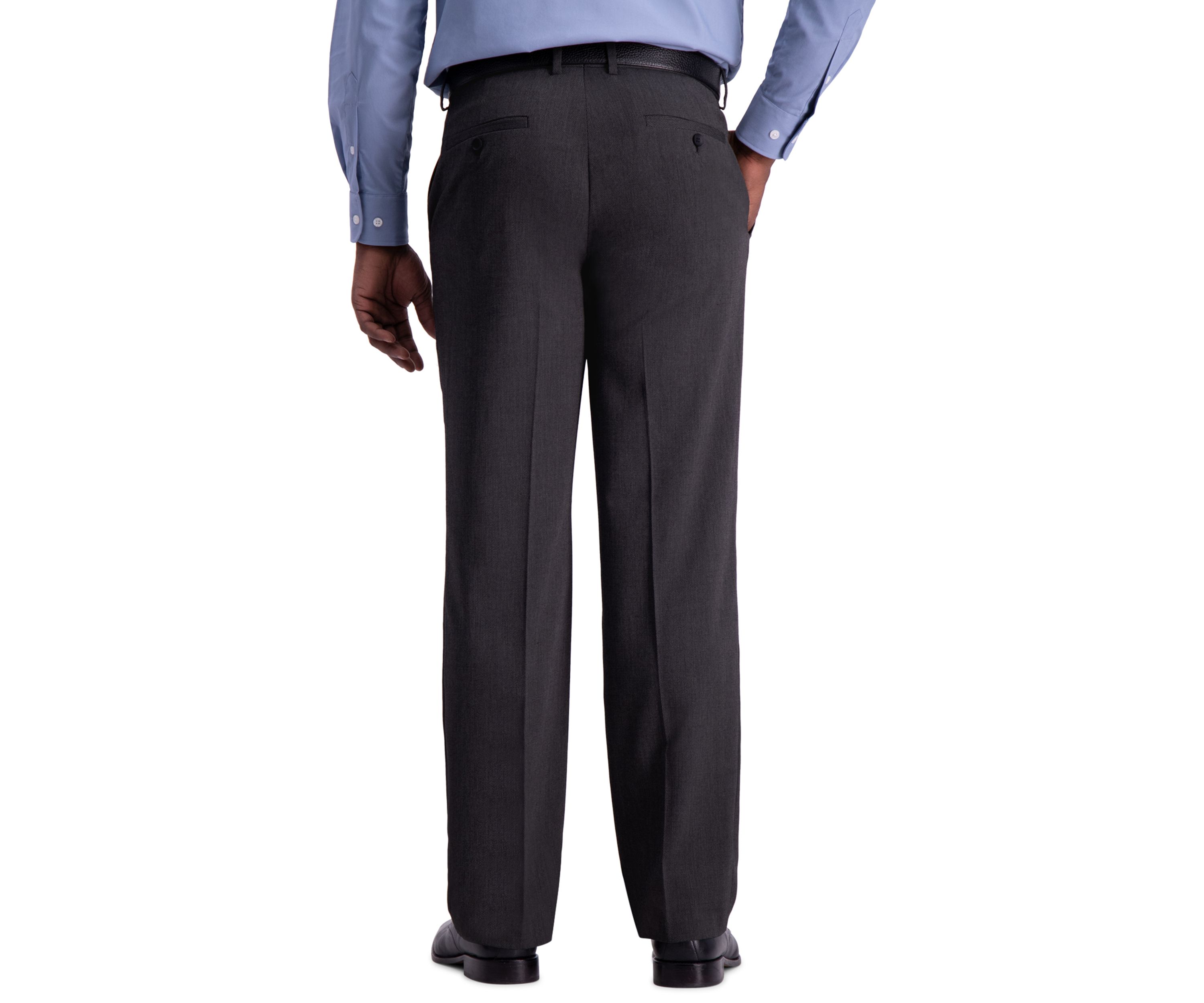 4 Way Stretch Diamond Weave Classic Fit Flat Front Suit Separate Pants