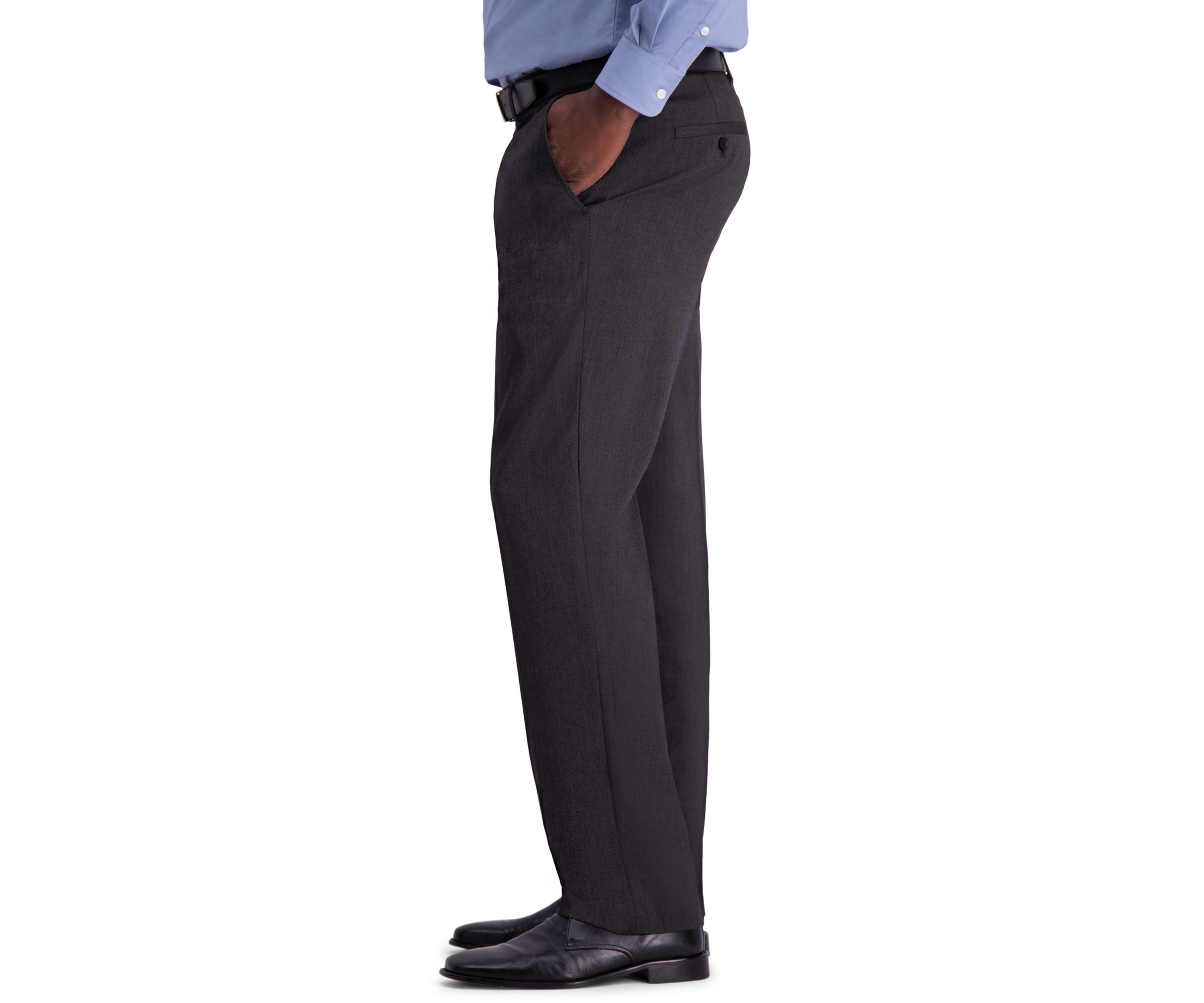 4 Way Stretch Diamond Weave Classic Fit Flat Front Suit Separate Pants