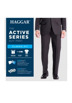 Active Series Herringbone Classic Fit Suit Separate Pants