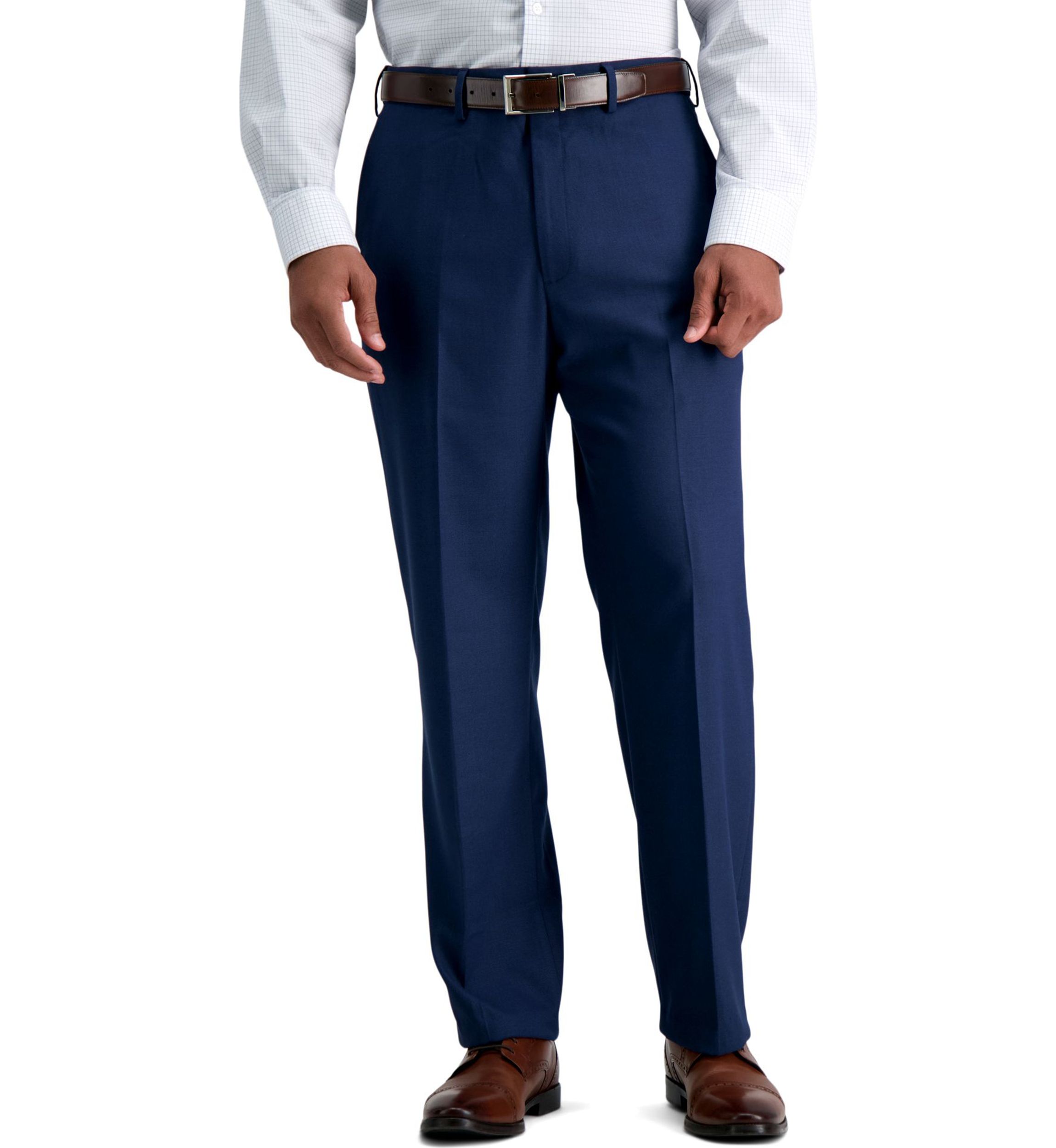 Classic Fit Flat Front Basketweave Suit Seperate Pant