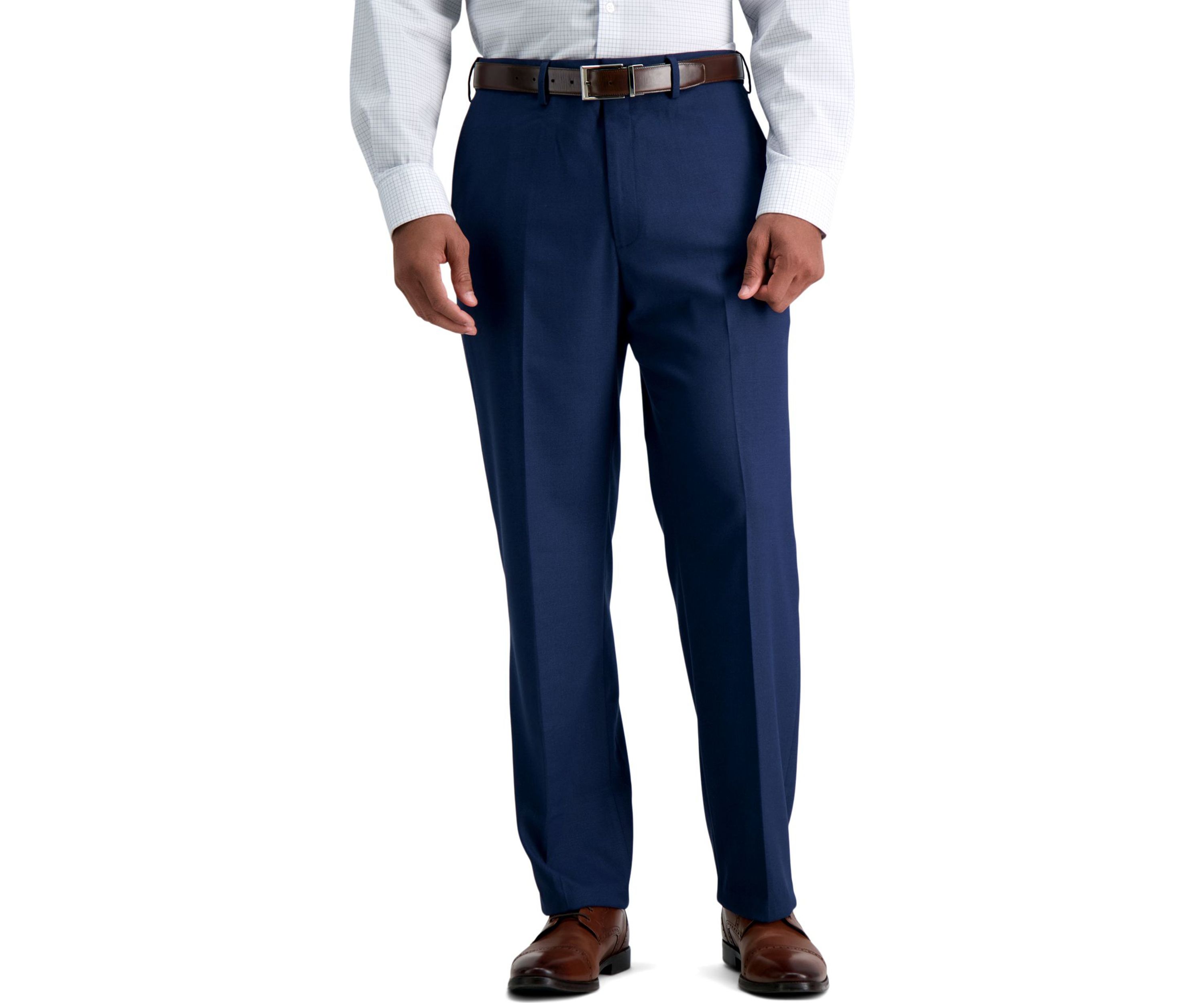 Classic Fit Flat Front Basketweave Suit Seperate Pant