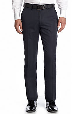 Tailored Fit Wrinkle Free Stria Stripe Flat Front Performance Suit Separate Pants