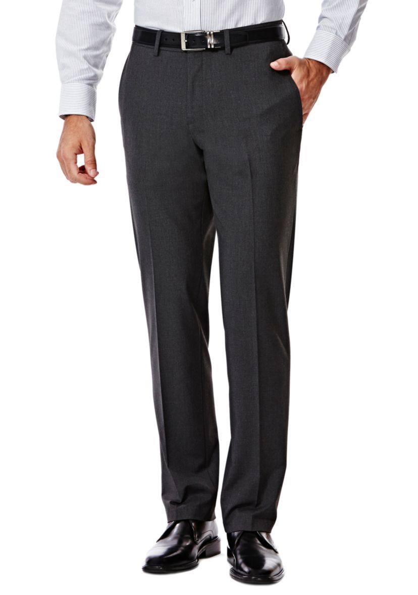 4 Way Stretch Solid Gab Slim Fit Flat Front Suit Separate Pants
