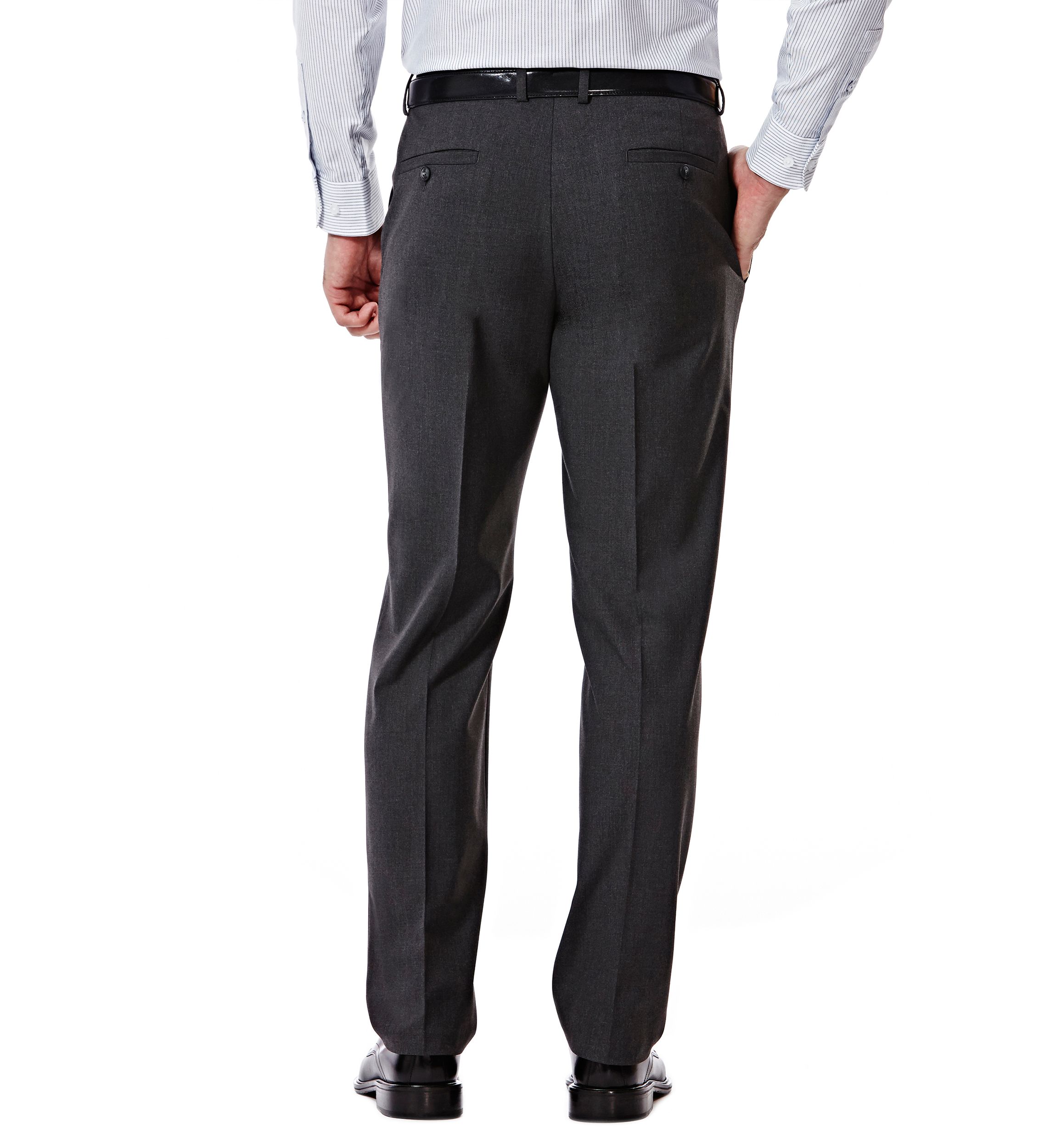 4 Way Stretch Solid Gab Slim Fit Flat Front Suit Separate Pants