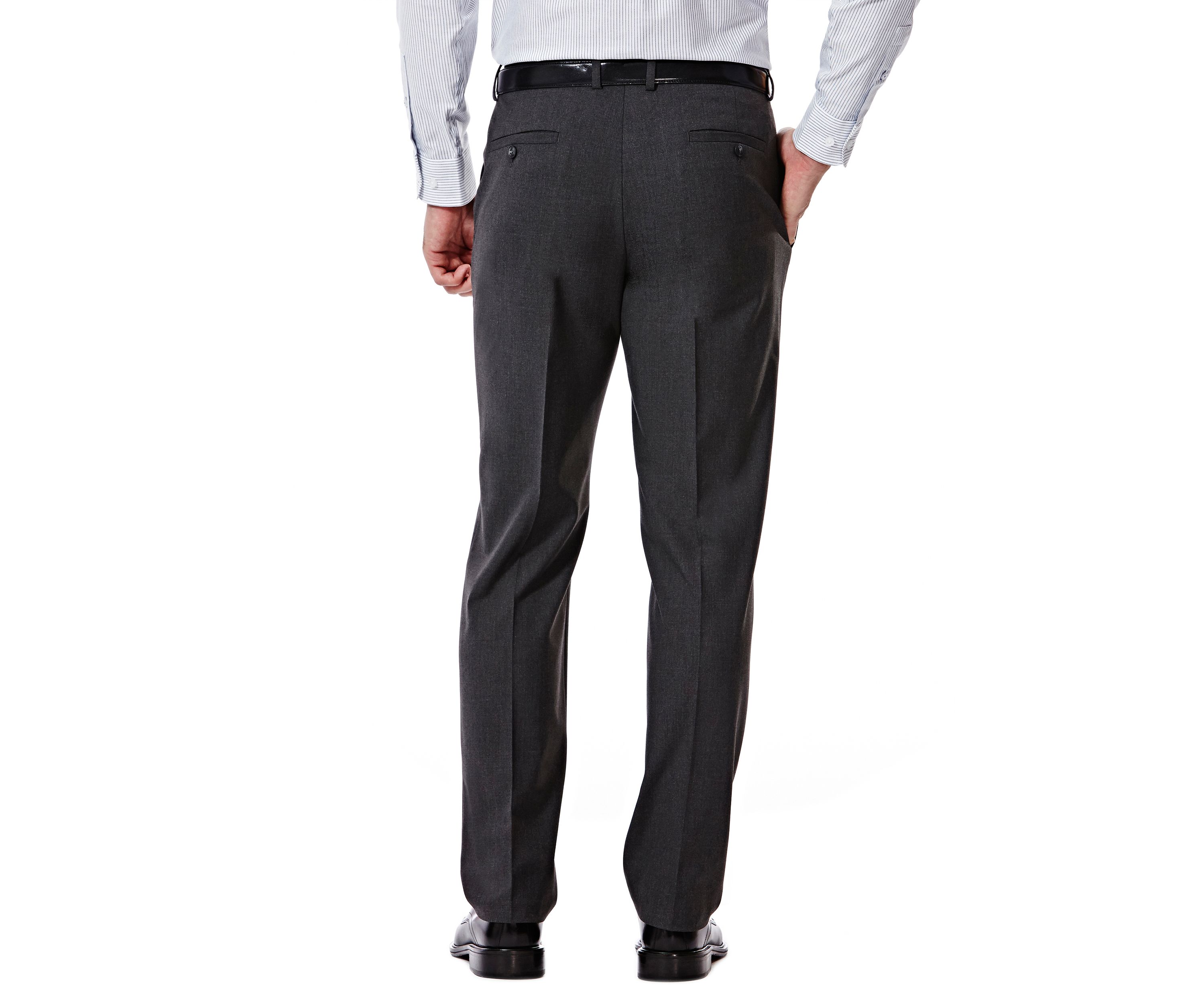 4 Way Stretch Solid Gab Slim Fit Flat Front Suit Separate Pants