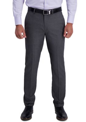 Haggar Men's Stretch Basket Weave Slim Fit Flat Front Premium Flex Waistband Suit Separate Pants