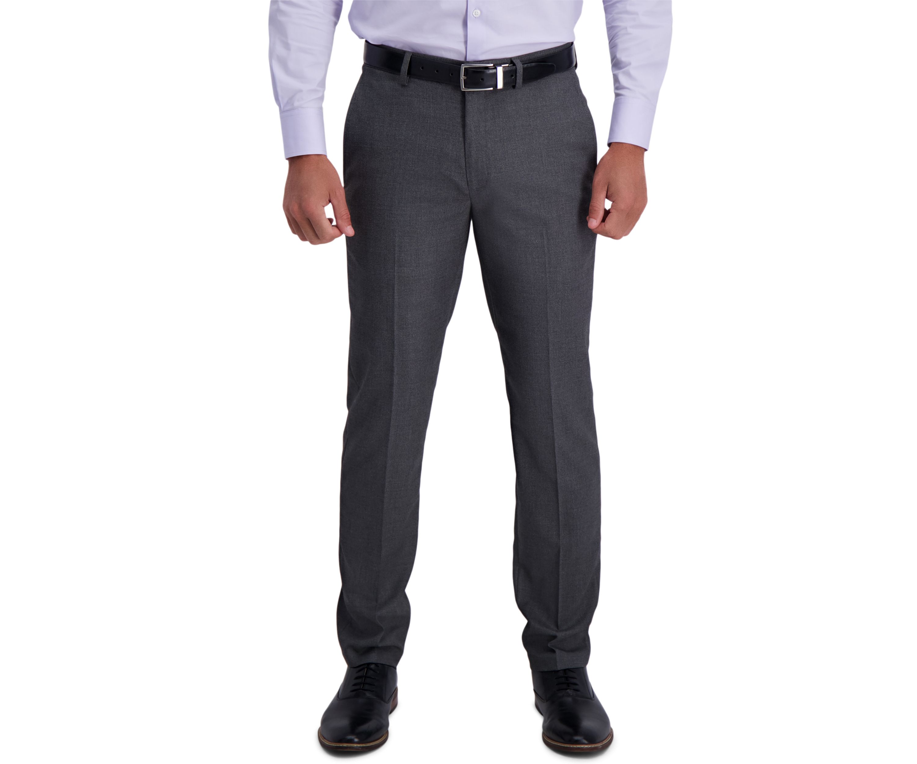 Mens Stretch Basket Weave Slim Fit Flat Front Premium Flex Waistband Suit Separate Pants