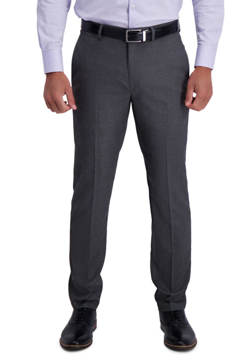 Mens Stretch Basket Weave Slim Fit Flat Front Premium Flex Waistband Suit Separate Pants