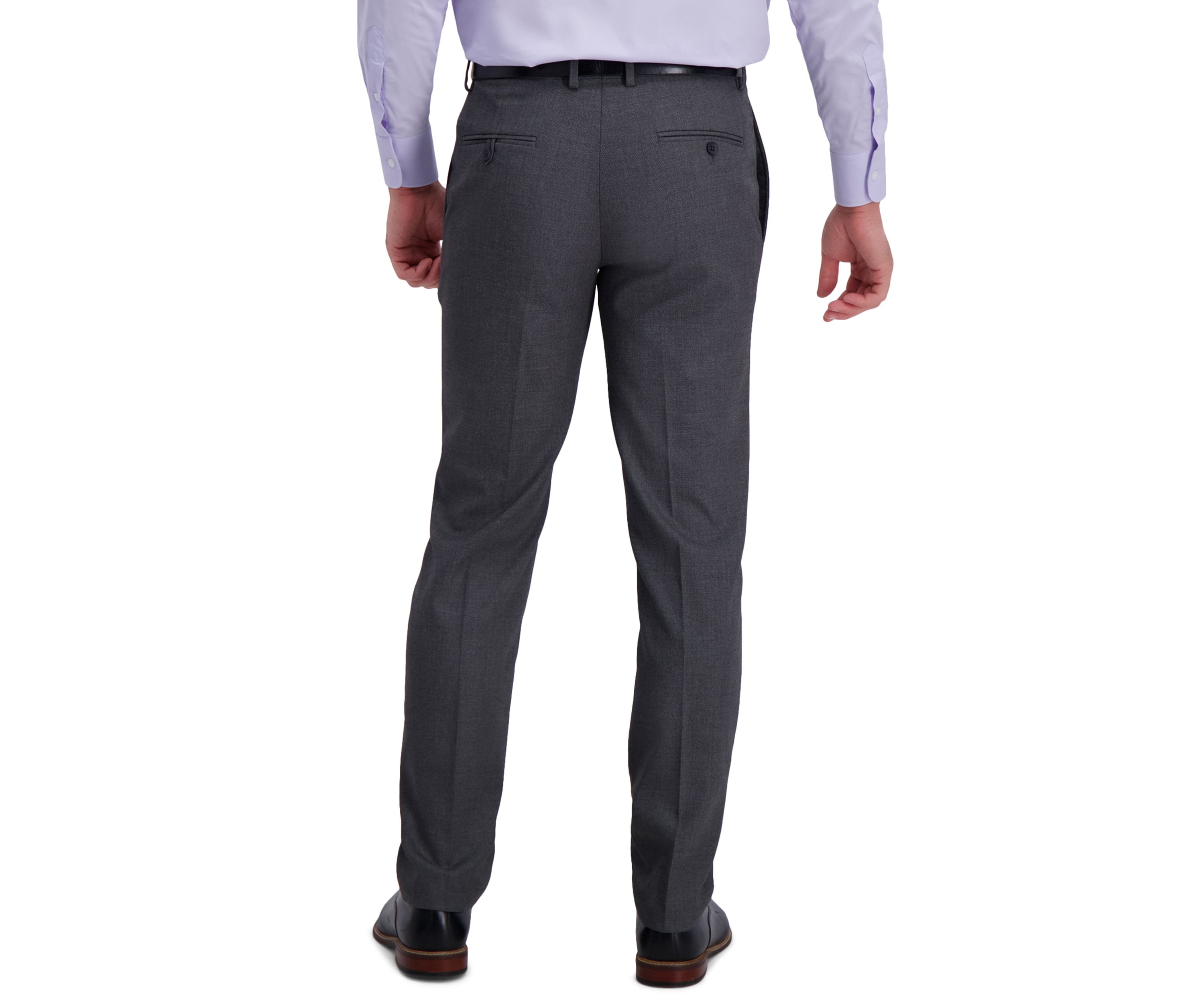 Mens Stretch Basket Weave Slim Fit Flat Front Premium Flex Waistband Suit Separate Pants
