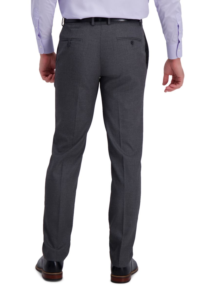 Mens Stretch Basket Weave Slim Fit Flat Front Premium Flex Waistband Suit Separate Pants
