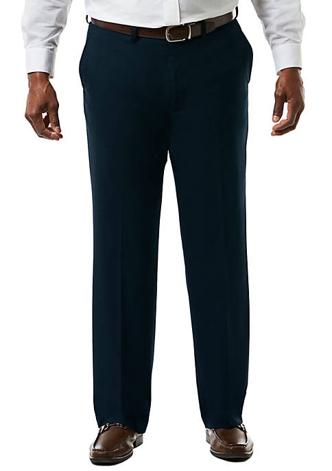 Big & Tall Stretch Sharkskin Classic Fit Flat Front Suit Pants