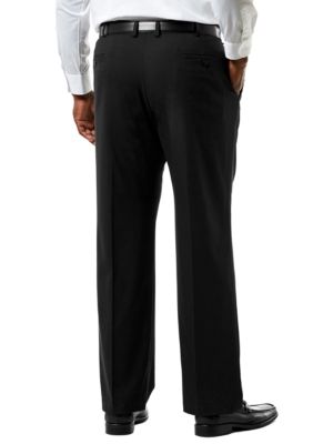 Big & Tall Stretch Sharkskin Classic Fit Flat Front Suit Pants