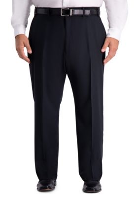 Haggar Men's Big & Tall Active Series Herringbone Classic Fit Suit Separate Pants, Black, 44 x 34