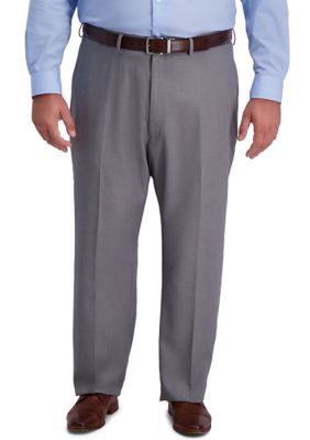 Haggar Men's Big & Tall Stretch Travel Performance Classic Fit Suit Pants, Grey, 58 x 32