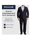 Big & Tall Stretch Travel Performance Heather Twill Classic Fit Suit Separate Pants