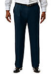 Big & Tall Stretch Sharkskin Classic Fit Pleat Front Suit Pants