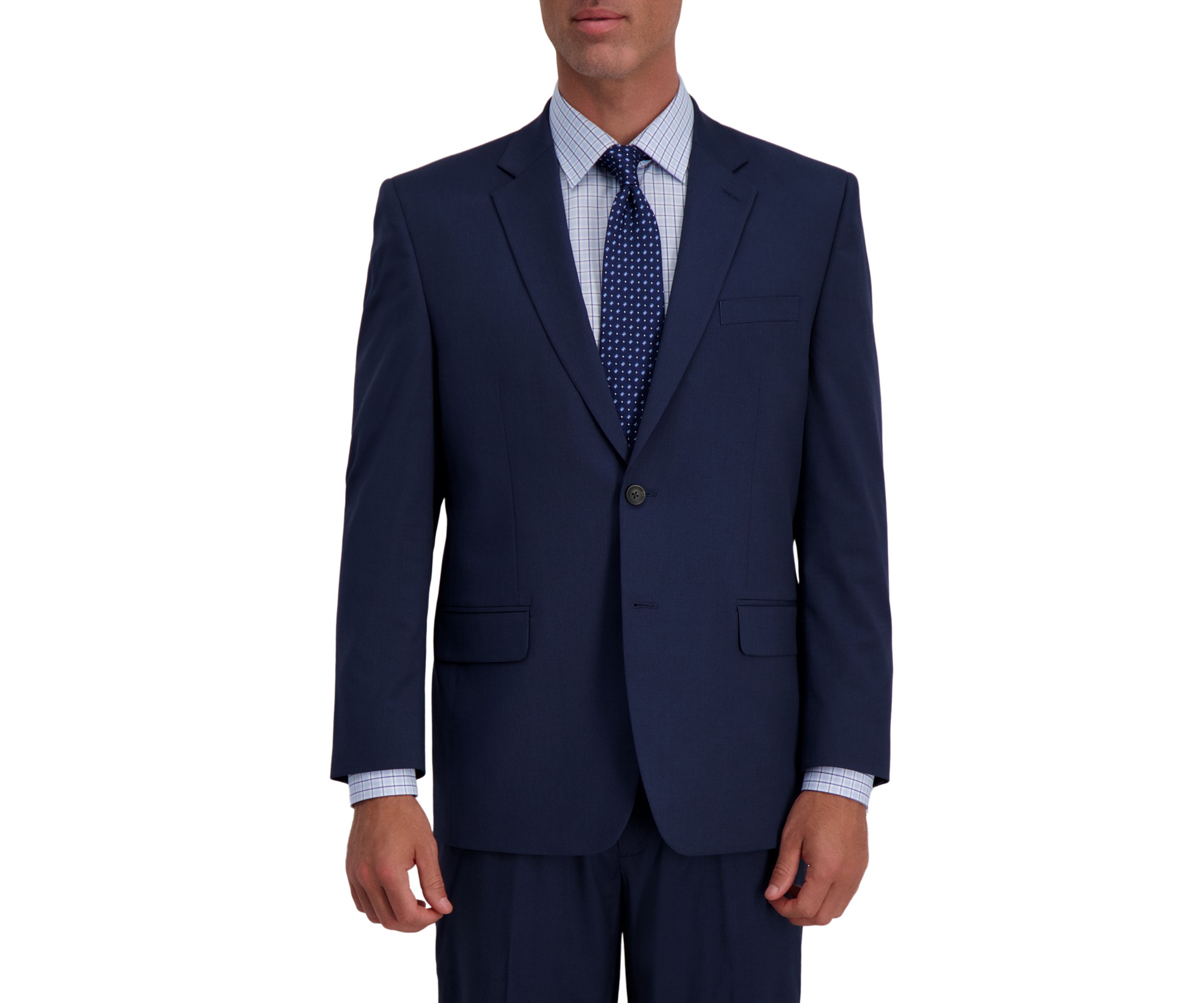 Mens Stretch Houndstooth Classic Fit 2 Button Center Vent Suit Separate Coat