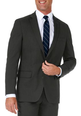 Haggar Men's Stretch Slim Fit Suit Coat, Grey, 42 Long
