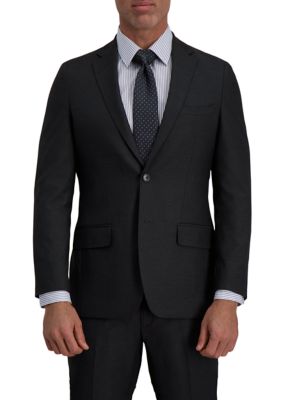 Men's Signature Herringbone Tailored Fit Two Button Flap Pocket Suit Separate Coat