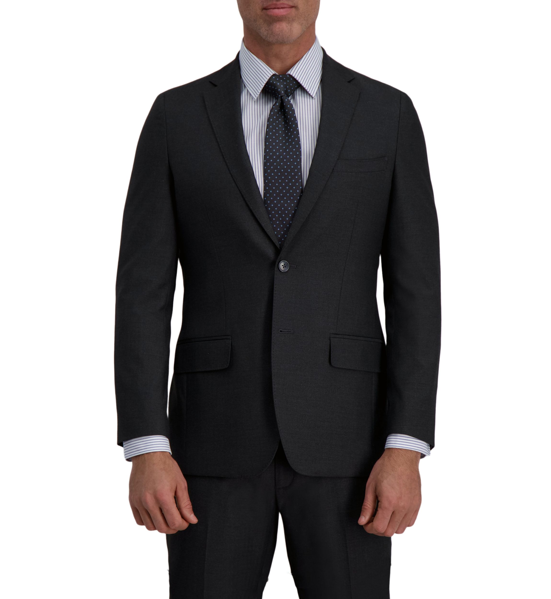 Mens Signature Herringbone Tailored Fit Two Button Flap Pocket Suit Separate Coat