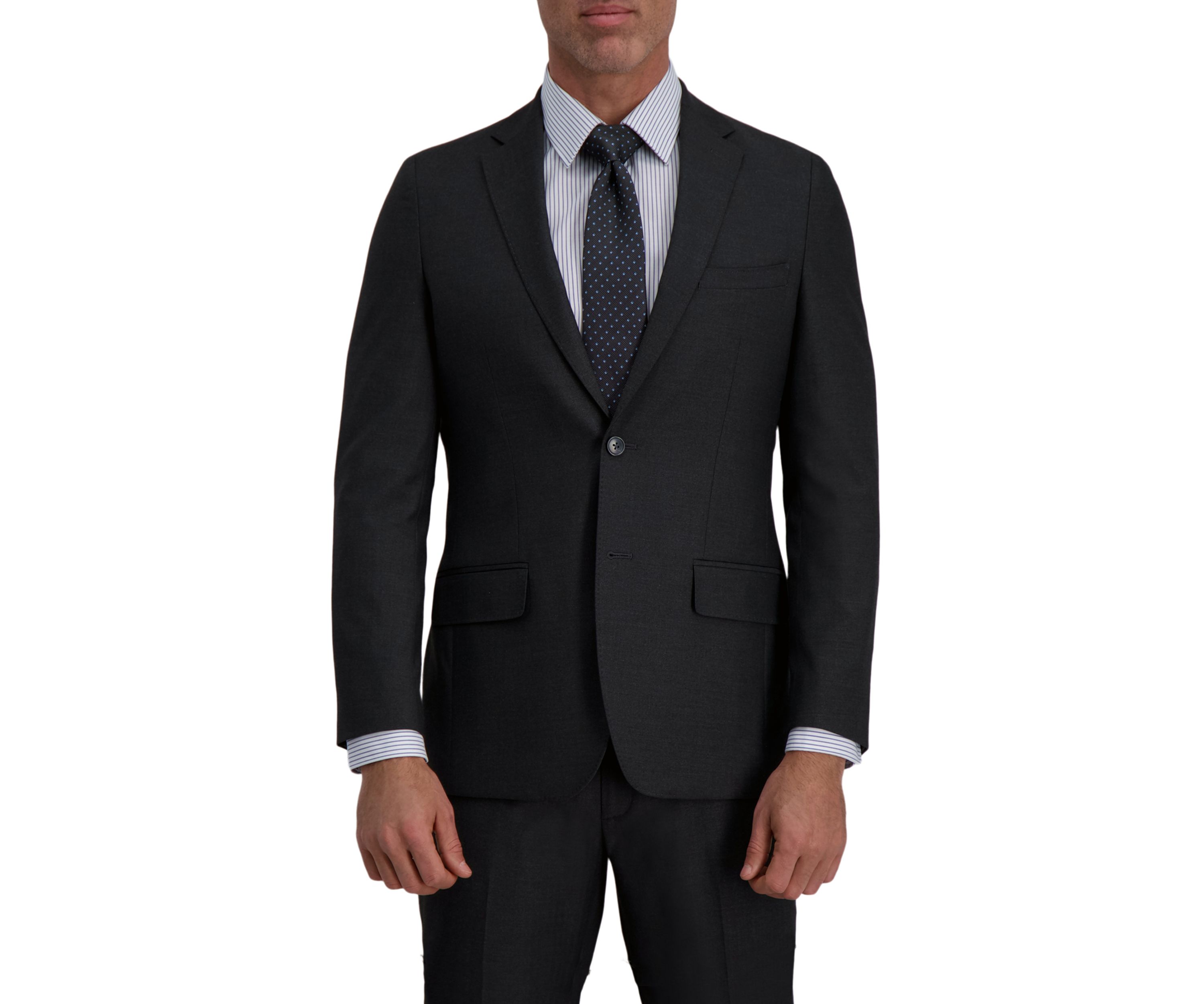 Mens Signature Herringbone Tailored Fit Two Button Flap Pocket Suit Separate Coat