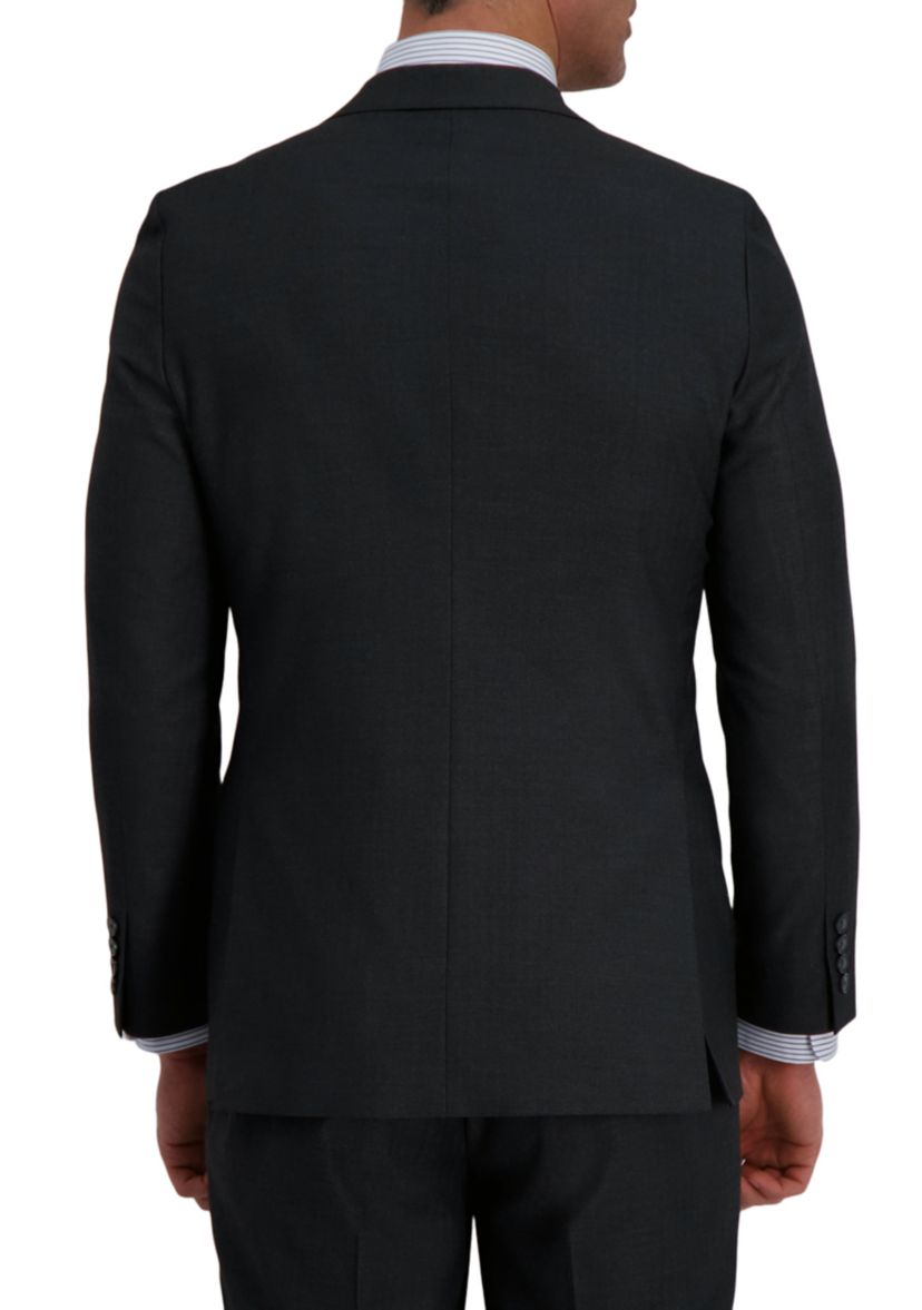Mens Signature Herringbone Tailored Fit Two Button Flap Pocket Suit Separate Coat