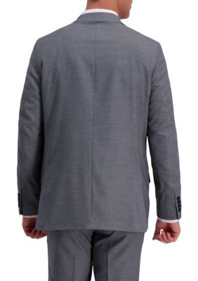 Men's Stretch Subtle Grid Slim Fit 2 Button Side Vent Suit Separate Coat