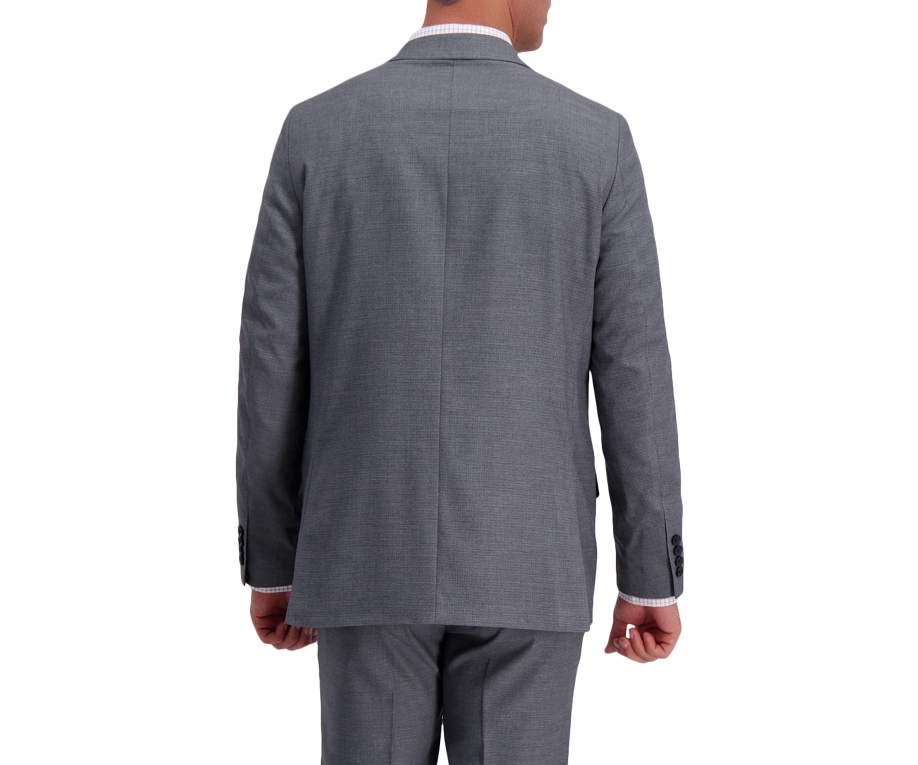 Mens Stretch Subtle Grid Slim Fit 2 Button Side Vent Suit Separate Coat