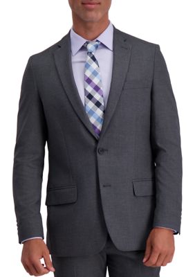 Haggar Men's Stretch Basket Weave Slim Fit 2 Button Side Vent Suit Separate Coat