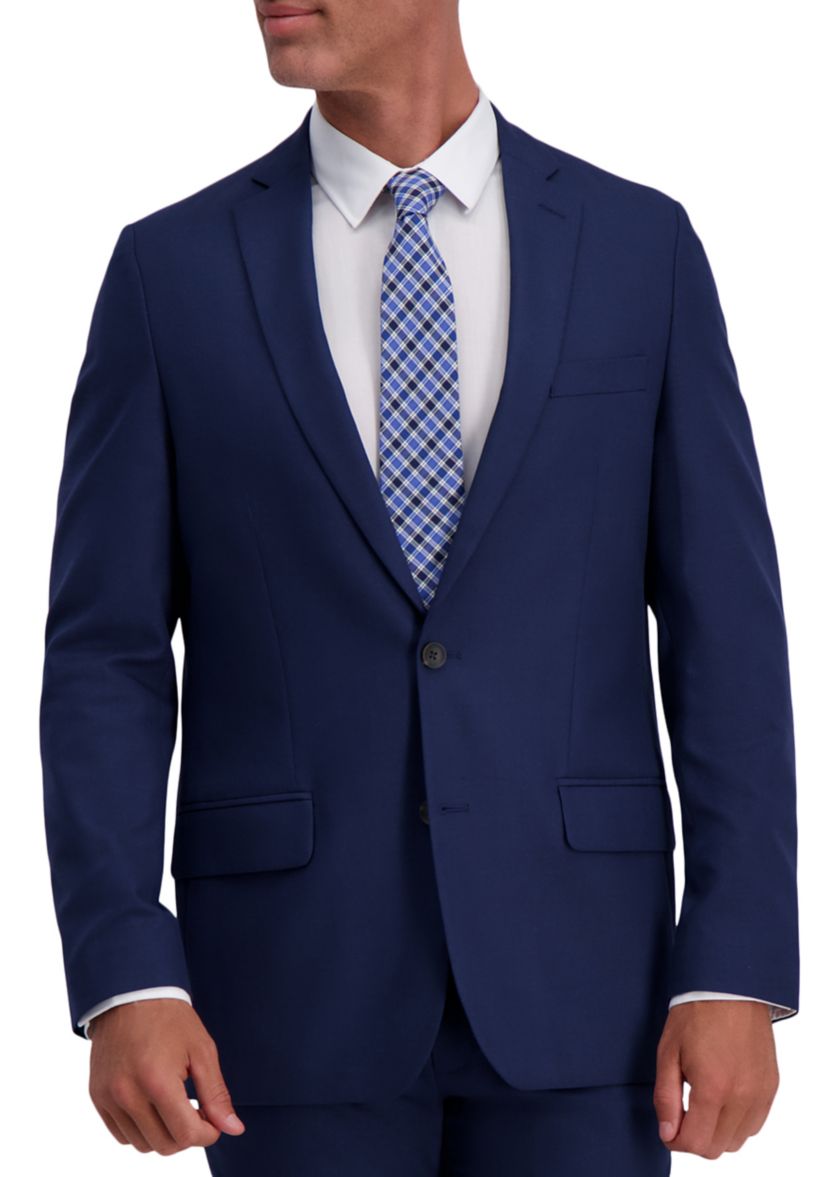 Mens Stretch Basket Weave Slim Fit 2 Button Side Vent Suit Separate Coat