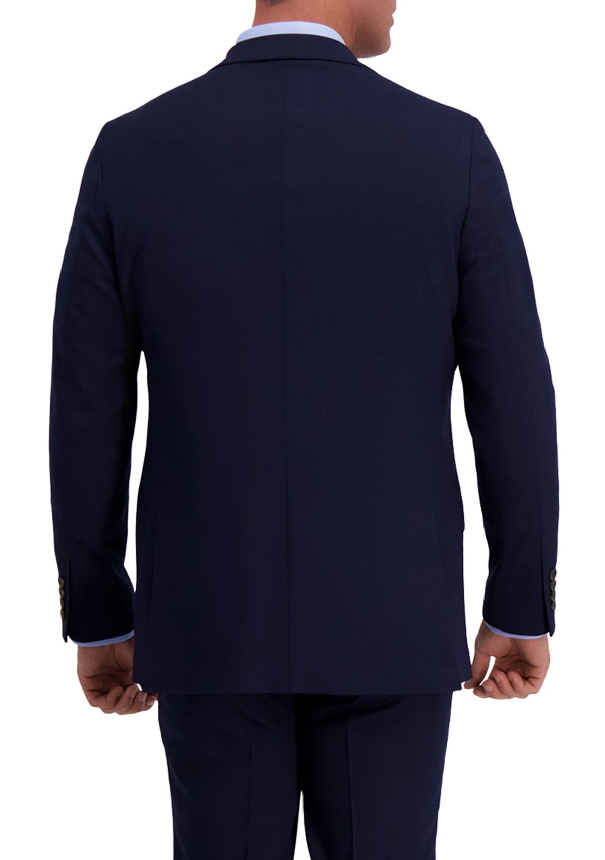 Mens Stretch Windowpane Slim Fit 2 Button Side Vent Suit Separate Coat