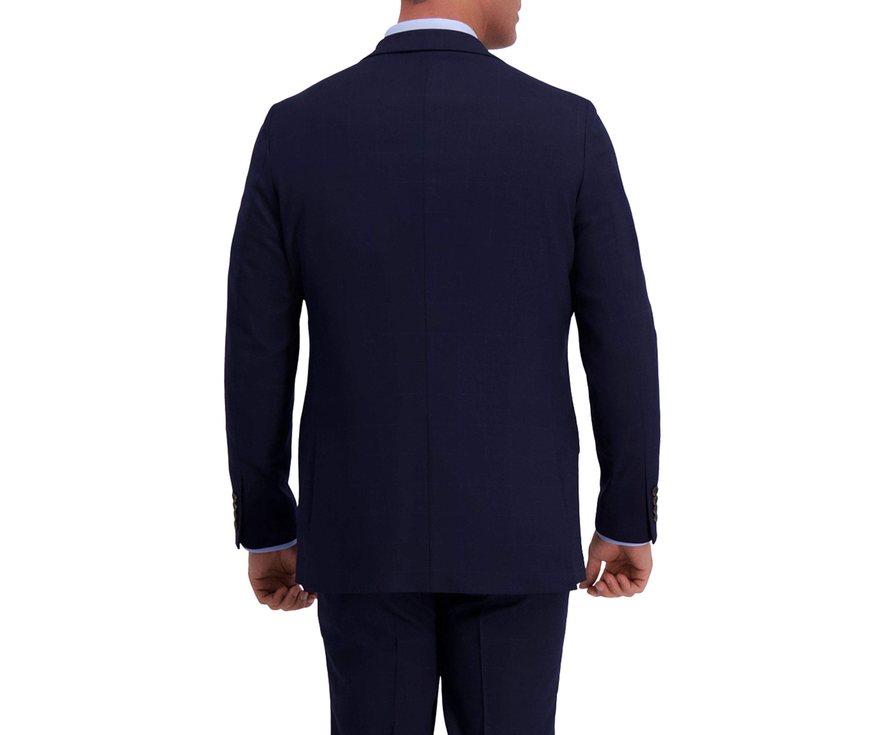 Mens Stretch Windowpane Slim Fit 2 Button Side Vent Suit Separate Coat
